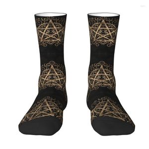 Erkek Çoraplar Üçlü Ay Pentagram Elbise Erkek Kadınlar Sıcak Moda Yenilik Goth Wiccan Cadılık Büyücülük Mürettebatı