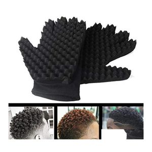 Saç fırçaları bukleler bobin sihirli alet dalga berber fırçası sünger eldivenleri Dreads için Afro Locs bükülme kıvrık araçlar Dalgalanma Ürünleri Bakım Dhlvu