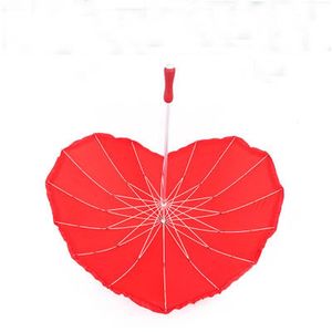 Şemsiye şemsiye yaratıcı hediye aşk şekli qing düz kutup kalp şeklinde uzun sap 060