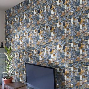 Оконные наклейки DIY Self Adhound Brick Wall Living Room Home Decor