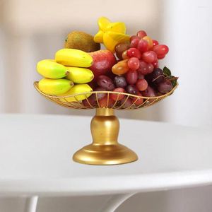 Piatti Vassoio per frutta Forma di foglia di loto Portaoggetti da tavolo multiuso salvaspazio Iron Art Cestino per piatti snack a piedi alti