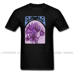 Erkek Tişörtleri Art Nouveau Safran 2023 Sıradan T-Shirt Yaz Çiçek Tee Kısa Kollu Artı Boyut Aile Siyah Top Gömlek Toptan