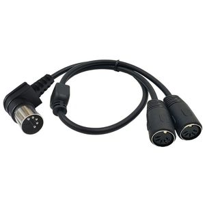 Компьютерные кабели разъемы Уловой угловой MIDI 5 -контактный DIN MALE до Dual 2 x 5PIN Женский удлинитель Аудио кабель Y Splitter 0,5M 50cmcomputer