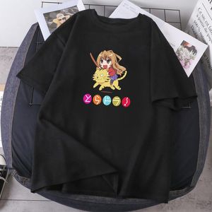 Kadınlar tişörtleri aisaka taiga anime kadın tişörtler toradora büyük yaz üstleri kısa kol o boyun lady giyim hip hop eğlence camisetas