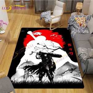 Teppiche Berserker Teppich Schwarz Dunkel Retro Schwertkämpfer Matte Anime Für Wohnzimmer Schlafzimmer Teppiche Fußmatte Nostalgisches Geschenk