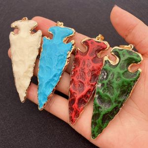 Charms Fashion Woman Jewelry Make Topend Topen Raste Oxe Bone Blue Green для DIY Ожерелье оптом 29x74mmcharms