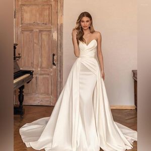 Wedding Dress UETEEY 2 In 1 Mermaid Dresses Sweetheart Detachable Train Sleeveless Gowns 2023 Vestido Feminino