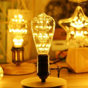 Лампочка ST64 E27 Неокрашенные винтажные Starry Sky Lamp 3W 2700K бутылка лампочка декоративная рождественская фейерверка