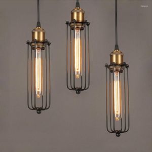 Pendelleuchten Retro Industrial Light Nordic Schwarz Metallkäfig Beleuchtungskörper Eisen Loft Küche Vintage Verstellbare Aufhängung