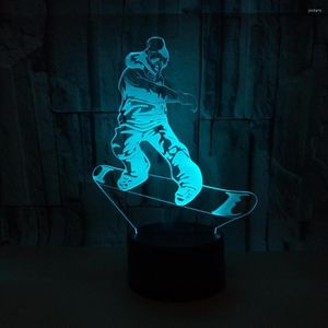 Masa lambaları Scooter Sports 3D Yedi Renkli Touch Kontrollü Uzaktan LED LED LAMP FESTİVALİ YATAK ODASI İÇİN GECE