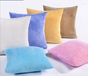Pillow Plain Cover Super Soft Decor de veludo listrado Capas decorativas para sofá 45x45cm Almofadas