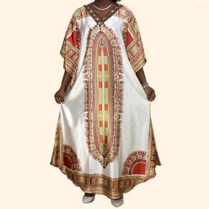 Etnik Giyim Geleneksel Yüksek Kaliteli Afrika Elbiseleri 2023 Yaz Klasik Stil Yarasa Kollu Dashiki Bayanlar İçin Basılı Günlük Elbise