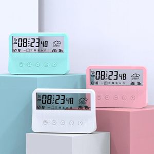 Uhren Zubehör Andere Kreative Multifunktionsuhr Stummschaltung Digitaler Alarm Temperatur Luftfeuchtigkeit Wetter Kalenderanzeige Heimdekoration