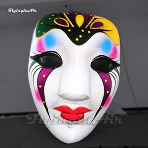 Удивительная гигантская художественная надувная венецианская маска модель висячих воздуха взорвать шар клоуна с 2 лицами для украшения карнавальной сцены Хэллоуин