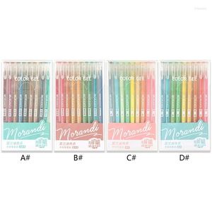 9pcs Morandi Grey Pens Multi Color Gel Ink Vintage Marker Liner 0,5 мм канцелярские канцелярские товары Школа 40JB