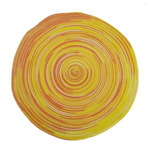 Yastık 4pcs placemats saten boyalı çok renkli yemek masası paspaslar tencere ve kaseler ev günü mutfak eşyaları (turuncu)