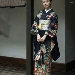 Etnik Giyim Kimonos Kadınlar Geleneksel Yukata Gece Elbise Vintage Çiçek Kimono Elbise Asil Geisha Cosplay Kostümleri Klasik Robe