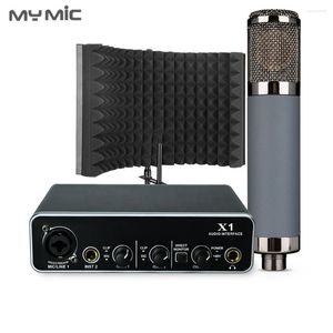 Микрофоны Me2x Professional Studio Equipment Set USB Sound Card Interface Microphone конденсатор для вокальной записи с изоляционным щитом