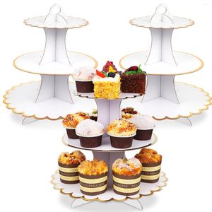 Pişirme Aletleri 3 PCS Pasta Karton Cupcake 3-Tuer tatlı sahipleri parti duşları için