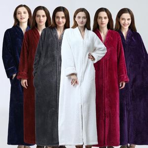 Женская одежда для сна, густая молния на молнии фланелевая пара ночная рубашка Мужчины и женщины теплые пижамы