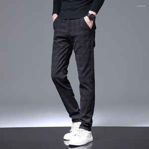 Pantaloni da uomo primavera uomo stretch slim fit elastico in vita business classico coreano cargo smart pantaloni casual uomo nero grigio
