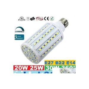 LED ampuller E27 E26 E14 B15 B22 Mısır Işıkları 360 Açı 20W 25W 30W Dimmable BBS Işık CRI85 Sıcak/Soğuk Beyaz AC 110240V Bırak Teslimat Li OTPOC