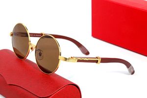 Lüks Erkek Tasarımcı Güneş Gözlüğü Kadınlar Moda Optik Çerçeveleri Erkek Kadınlar Yuvarlak İş Gündelik Şekl Sunnies Gözlük Cam Ahşap Br MQFS
