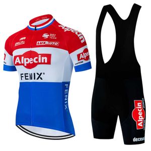 Джерси наборы 2023 Alpecin Men Men Cycling Set Set Bike Clothing Heathable Anti-UP-костюмы носите нагрудные джерси из короткого рукава Z230130