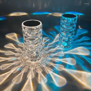 Masa lambaları 3/16 renk LED kristal atmosfer lambası romantik başucu su damlası elmas dokunmatik gece ışığı usb şarj edilebilir