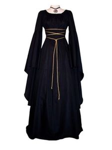 Повседневные платья винтажные женские женщины средневековое готическое пол, косплей ретро, ​​длинное платье, женщина, 230130