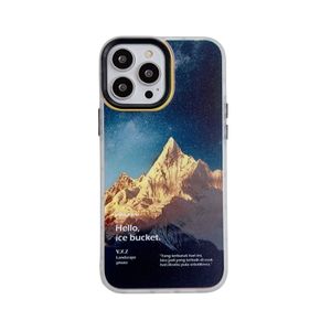 Snow Mountain Mount Everest Cep Telefon Kılıfları İPhone 14 13 Pro Max 12 11 XR 7 8 Plus TPU PC Şok geçirmez Lazer Mat Doku Baskı Mobil Kılıf Kapağı