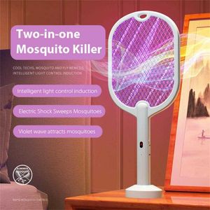 Haşere Kontrolü 3500V Elektrik Böcek Raket Tuzağı USB Şarj Edilebilir Yaz Evi Swatter öldürme sinek böcek zapper katil lamba 0129