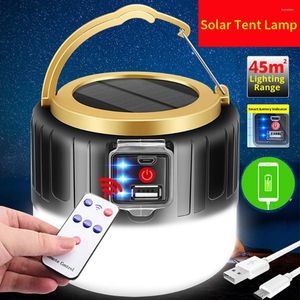 Portable Lanterns Solar LED Camping Light USB Rechargeable Bulb For Outdoor Tent Lamp Emergency Lights BBQ Hiking