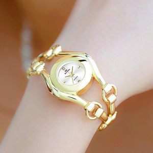 Нарученные часы BS Fashion Women Watches 2023 Gold Small Dial Женские наручные часы из нержавеющей стали водонепроницаемые часы