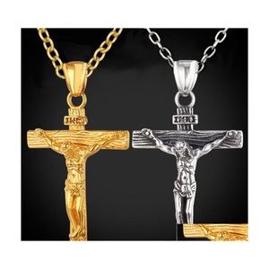 Подвесные ожерелья красивые ожерелье с поперечным ожерельем/черное пистолет модные религиозные ювелирные изделия для женщин/мужчин веры