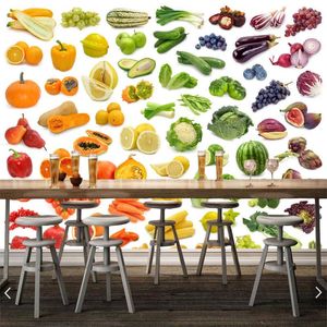Обои на заказ 3D Обои различные виды овощей и фруктовые пищи фрески для кухонного ресторана Фоны декоративные