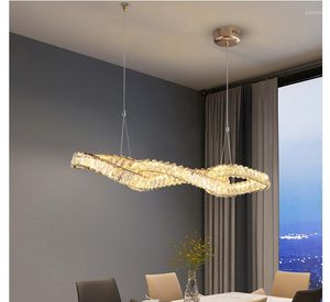 Подвесные лампы Ly Crystal Long Sprial Lamp Bar Light Ресторан кухонный стол освещение Art Deco Home Hanging