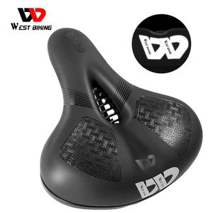 Saddles West Bisiklet Rahat MTB Bisiklet Sökü Şok Emici Yumuşak Sünger Yastık Bisiklet Yansıtıcı Uyarı Dağ Bisikleti Koltuğu 0130