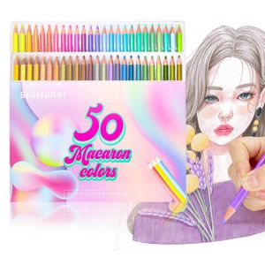Kalemler Chenyu Brutfuner Macaron 50 Renkli Profesyonel Sanatçı Renkli Pastel Kalem Okul Çizim Eskiz Sanat Malzemeleri 230130