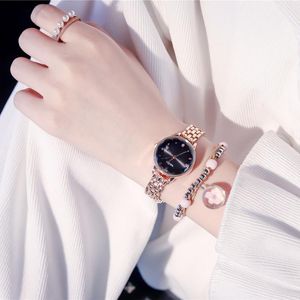 Wristwatches qualidades Women Moda Watches 2023 Luxo Rose Gold Metal Metal Ladies Bracelet Watch Elegant Small Woman Horloges Vrouwen