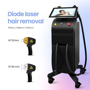 Diodo Laser Dupla alça dupla gelo de titânio grande potência Três comprimento de onda 755nm 808nm 1064nm Dolless Permanente Diodo Laser Máquina de Remoção de Cabelo