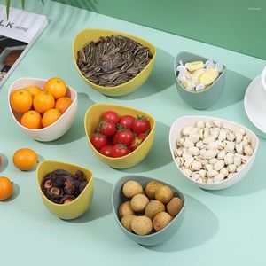 Тарелки 3pcs ressuration lons большую емкость Сплошная конструкция PP универсальный лоток салата с фруктами для дома