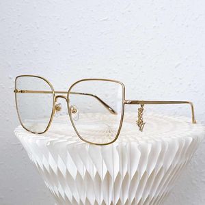 Moda lou vut serin güneş gözlüğü reçeteli gözlükler çerçeve caddis gözlük kadın tasarımı ile altın harfli kolye kedi göz karesi modeli retro moda uv