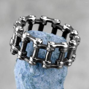 Кластерные кольца промышленное стиль механическая цепь из нержавеющей стали Мужчина панк хип -хоп для мужского байкера -ювелирных изделий.