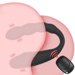 Вибраторы беспроводной контроль U-образный дилдо G Spot Vagina Clit Anal Massage Double Head Vibrators Adult 18 Sex Products Sex Toys для женщин 230801