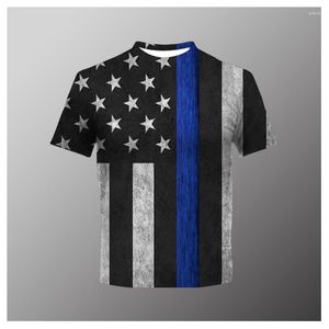 Erkek Tişörtleri T-Shirt Amerikan Bayrak Baskı Gömlek Yaz Yuvarlak Boyun Serin Büyük Boy Sokak Giyim Man Giyim Tshirt