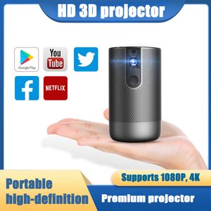 Akıllı Projektörler Akıllı DLP Mini Projektör 1080P 2.4G / 5G Kablosuz Projektör Tam HD Android 2G 32G / 16G Video Desteği 4K 3D Oyun Beamer 230731