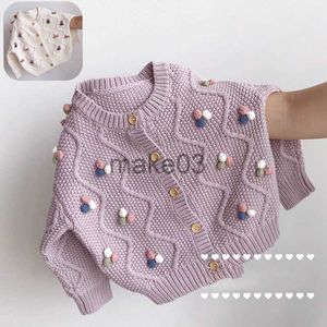 Cardigan Autumn and winter singlebreasted sweater solid color Girls cardigan Korean version round neck purple sweater 2022 new J230801