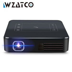 Другая электроника WZATCO D13 Android Mini Pocket Projector 4K Smart Pico Pico DLP Портативный светодиодный Wi -Fi Встроенный аккумулятор домашний театр Beamer Proyector 230731