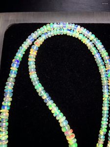 Zincirler gerçek doğal renkli opal kristal yuvarlak boncuklar kadın cazibesi kolye 4-5mm